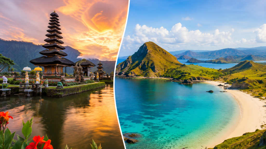 Ilustracion representativa de Lombok o Bali